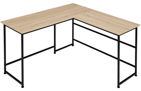 Tectake Psací stůl Melrose 140x130x76,5cm - Industrial světlé dřevo, dub Sonoma