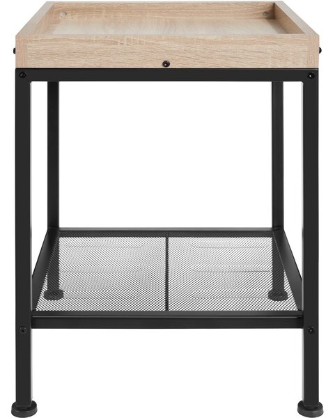 Tectake Odkládací stolek Rochester 41,5x41x56cm - Industrial světlé dřevo, dub Sonoma