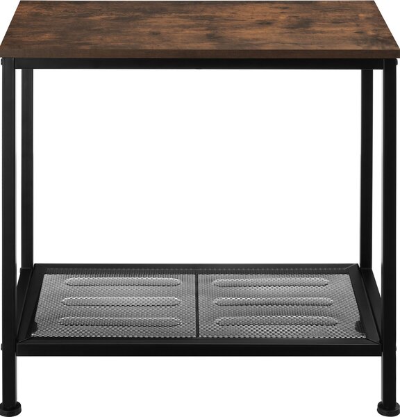 Tectake Odkládací stolek Filton 60x30,5x60,5cm - Industriální dřevo tmavé, rustikální