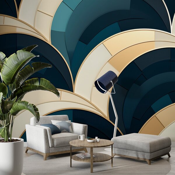 Fototapeta Abstraktní křivky v uklidňujících barvách, Abstraktní fototapety, Populární fototapety, w08991 - Tapeko.co.cz