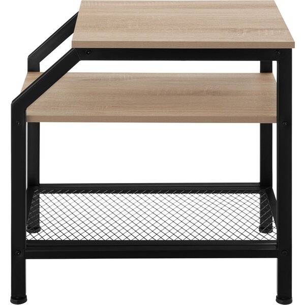 Tectake Odkládací stolek Plymouth 36,5x58,5x59,5cm - Industrial světlé dřevo, dub Sonoma