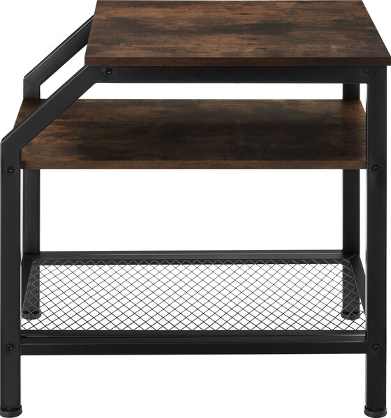 Tectake Odkládací stolek Plymouth 36,5x58,5x59,5cm - Industriální dřevo tmavé, rustikální