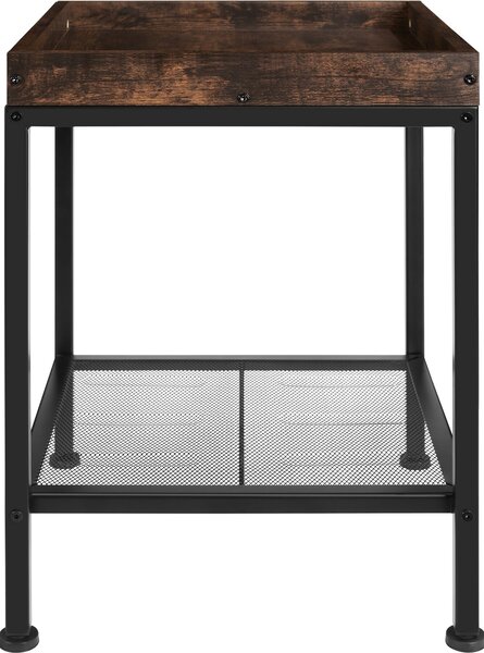 Tectake Odkládací stolek Rochester 41,5x41x56cm - Industriální dřevo tmavé, rustikální