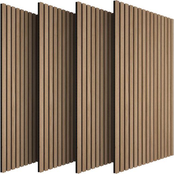 Tectake Nástěnné panely Sonic Wall II v dřevěném vzhledu - dub,Sada 4 kusů