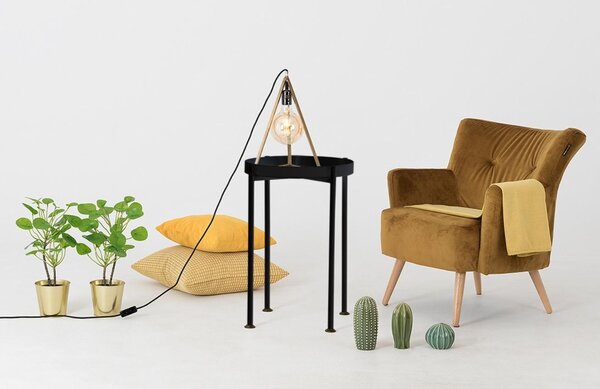 Nordic Design Černý kovový odkládací stolek Nollan 40 cm
