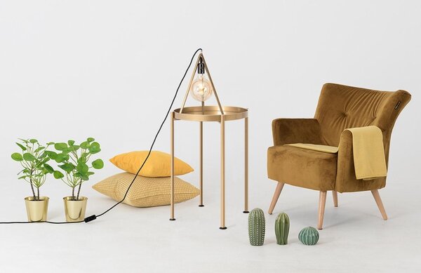 Nordic Design Zlatý kovový odkládací stolek Nollan 40 cm