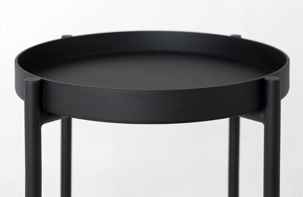 Nordic Design Černý kovový odkládací stolek Nollan 40 cm
