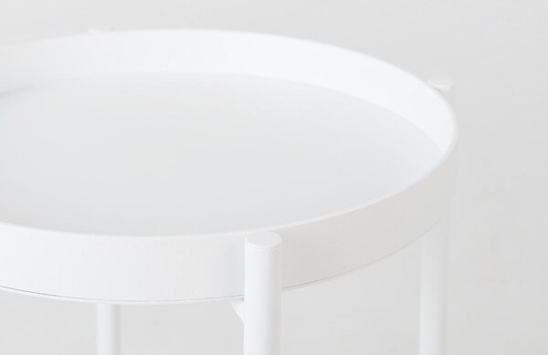 Nordic Design Bílý kovový odkládací stolek Nollan 40 cm II