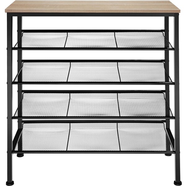 Tectake Botník Bournemouth 75,5x30,5x85,5cm - Industrial světlé dřevo, dub Sonoma