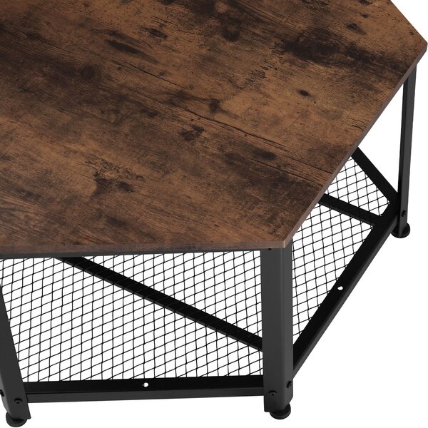 Tectake Konferenční stolek Norwich 86,5x75x46,5cm - Industriální dřevo tmavé, rustikální
