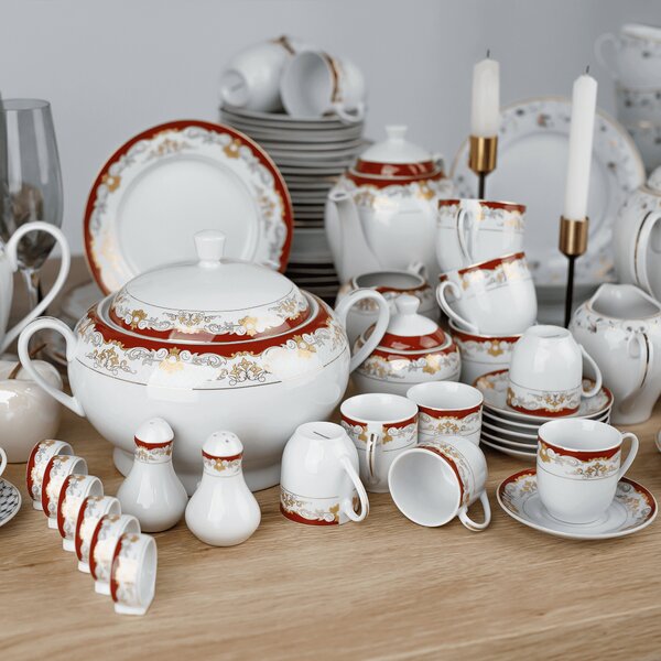 TEMPO-KONDELA GARIDA TYP 2, jídelní sada, set 57 ks, porcelán