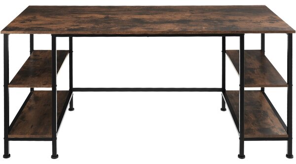 Tectake Počítačový stůl Stoke 137x55x75cm - Industriální dřevo tmavé, rustikální