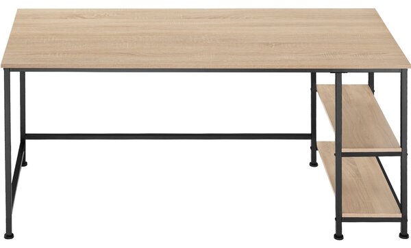 Tectake Počítačový stůl Canton 120x60x75,5cm - Industrial světlé dřevo, dub Sonoma
