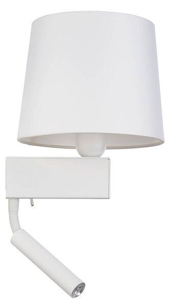 Nástěnná moderní lampa s LED čtecím ramenem CHILLIN, 1xE27, 40W, bílá