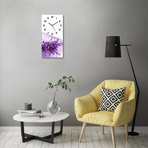 Nástěnné hodiny tiché Levandule v koši pl_zsp_30x60_c-f_79242619