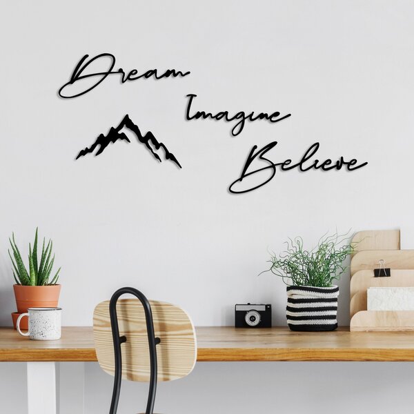 Wallity Nástěnná kovová dekorace Amazing Believe černá