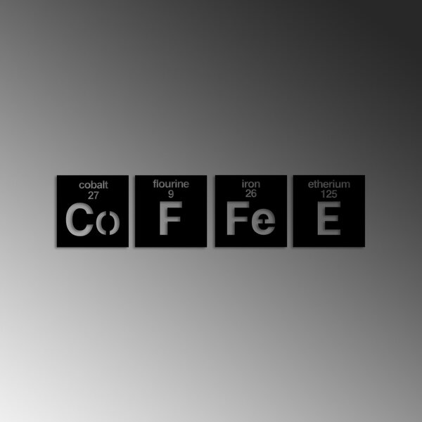 Wallity Nástěnná kovová dekorace Coffee 13 černá