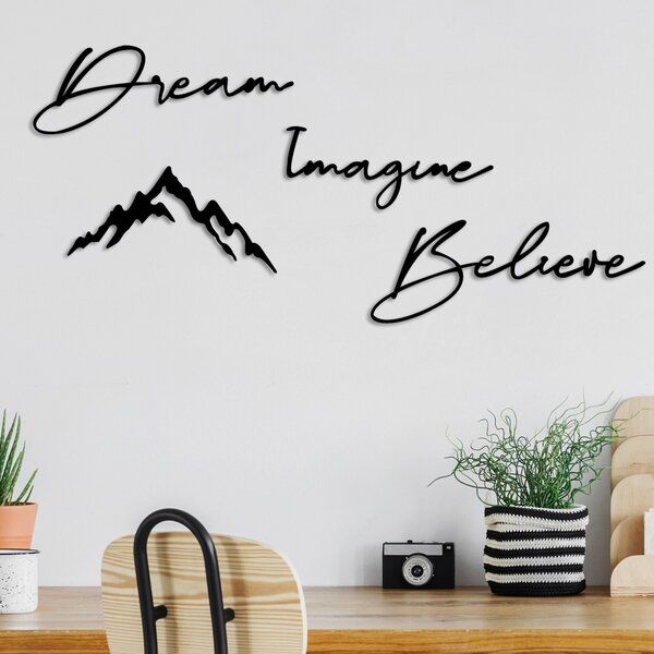 Wallity Nástěnná kovová dekorace Amazing Believe černá