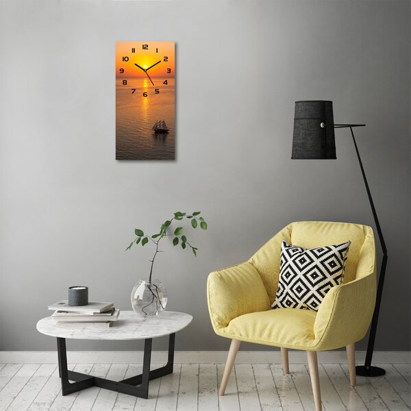 Nástěnné hodiny Západ slunce moře pl_zsp_30x60_c-f_81121847