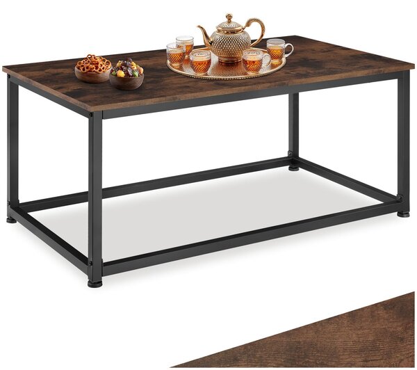 Tectake Konferenční stolek Lynch 100x55x45,5cm - Industriální dřevo tmavé, rustikální