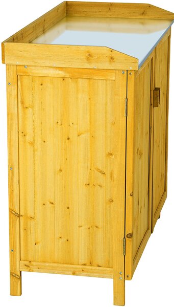 Tectake Zahradní skřínka s odkladací plochou - hnědá