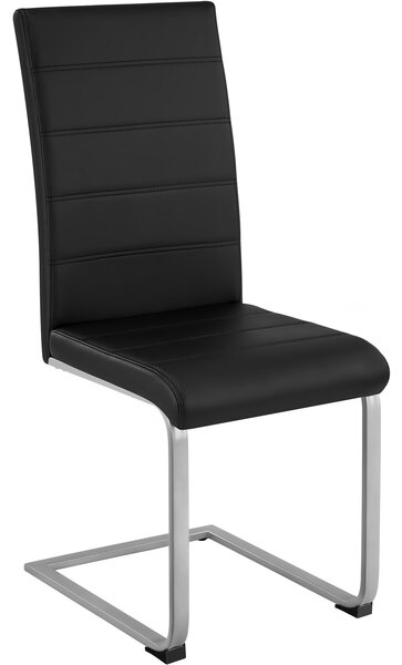 Tectake Houpací židle, umělá kůže - černá, Sada 6 kusů