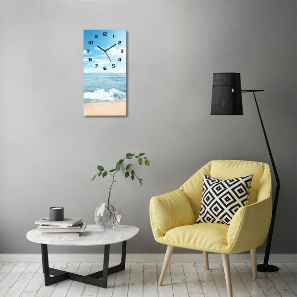 Nástěnné skleněné hodiny Pláž a moře pl_zsp_30x60_c-f_82558559