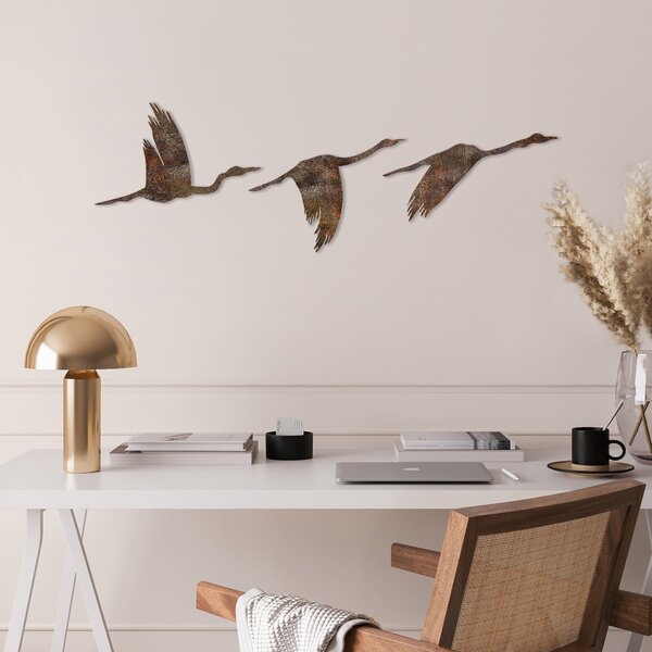 Wallity Nástěnná kovová dekorace Rusty Birds 1 vícebarevná