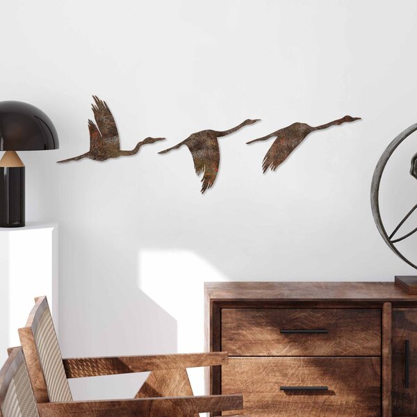 Wallity Nástěnná kovová dekorace Rusty Birds 1 vícebarevná