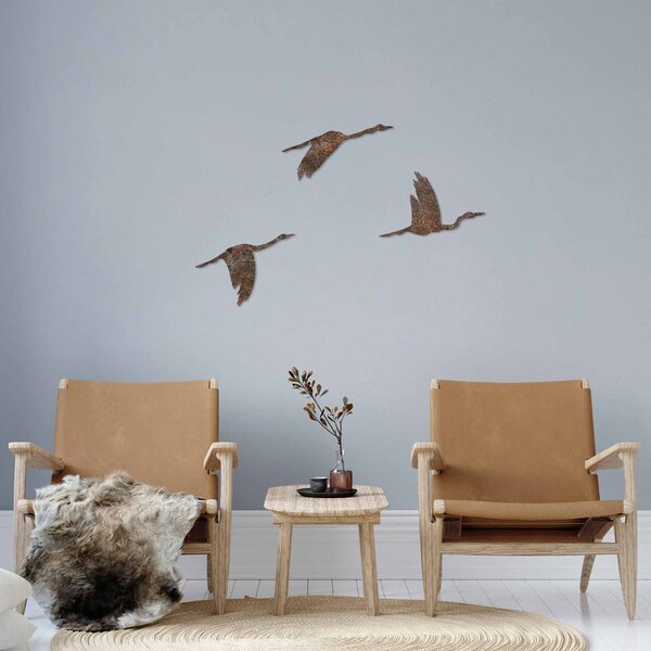 Wallity Nástěnná kovová dekorace Rusty Birds 1 vícebarevná