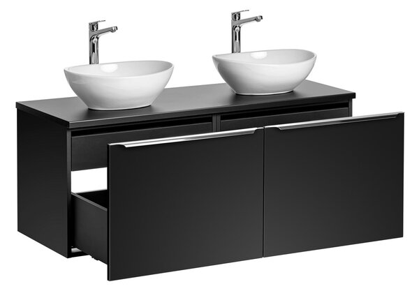 Koupelnová skříňka s umyvadlem a deskou SANTA FE Black DU120/2 | 120 cm