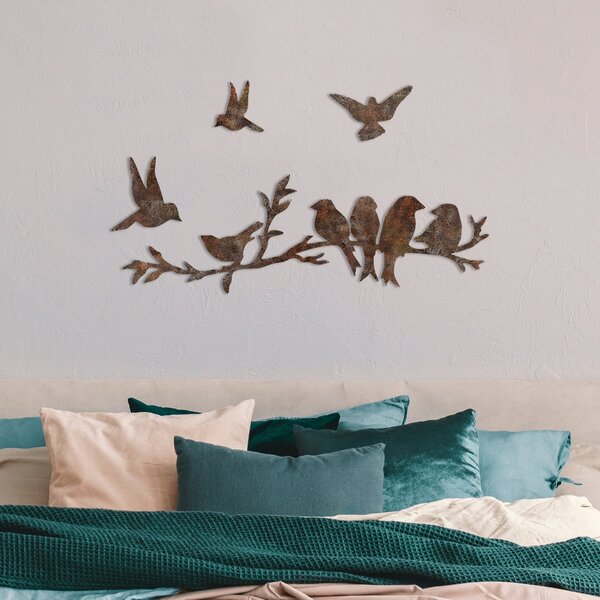 Wallity Nástěnná kovová dekorace Rusty Birds 2 vícebarevná
