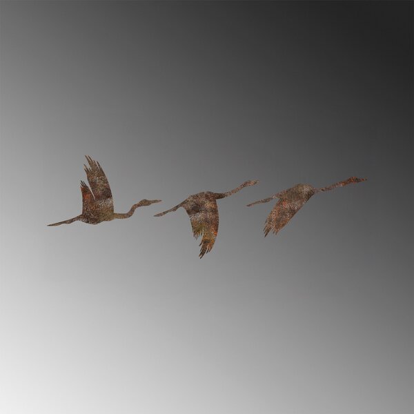 Wallity Nástěnná kovová dekorace Rusty Birds 1 vícebarevná