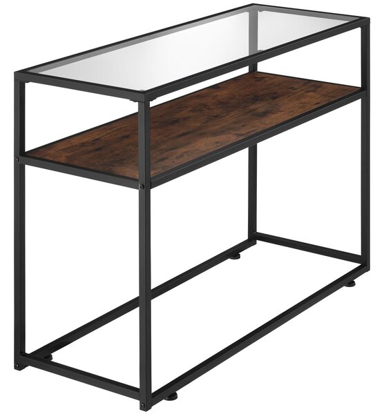 Tectake Konzolový stolek Kilkenny 100x41x80,5 cm - Industriální dřevo tmavé, rustikální