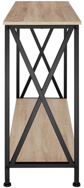 Tectake Konzolový stolek Tacoma 100x35x80,5cm - Industrial světlé dřevo, dub Sonoma