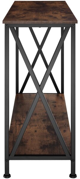 Tectake Konzolový stolek Tacoma 100x35x80,5cm - Industriální dřevo tmavé, rustikální
