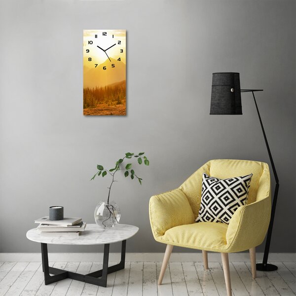Nástěnné hodiny Západ slunce hory pl_zsp_30x60_c-f_84116149