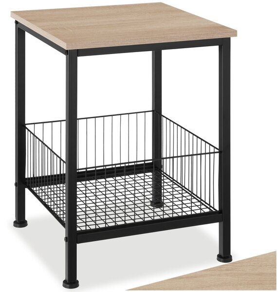 Tectake Odkládací stolek Grimsby 40x40x55,5cm - Industrial světlé dřevo, dub Sonoma