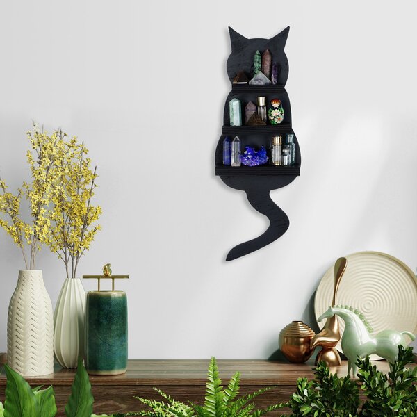 Wallity Nástěnná police Cat černá