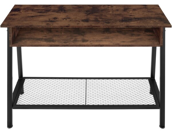 Tectake Konzolový stolek Tralee 100x35x80,5cm - Industriální dřevo tmavé, rustikální
