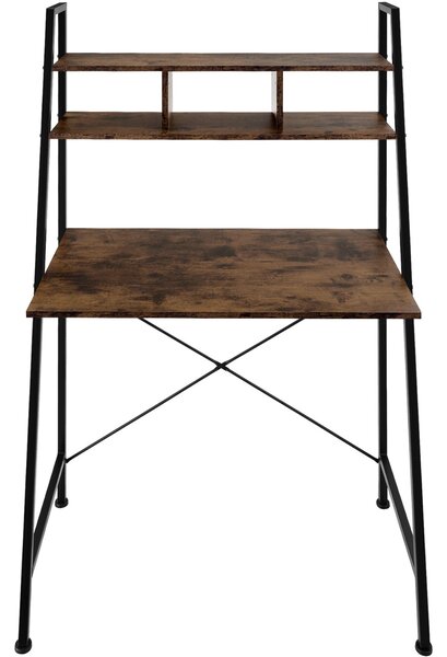 Tectake Psací stůl Exeter 85,5x46,5x140cm - Industriální dřevo tmavé, rustikální