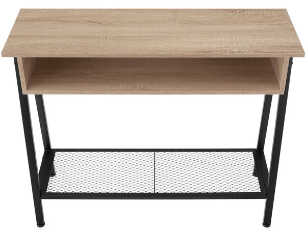 Tectake Konzolový stolek Tralee 100x35x80,5cm - Industrial světlé dřevo, dub Sonoma