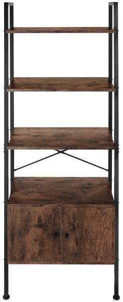 Tectake Regál s policemi Brentwood 57,5x34x173cm - Industriální dřevo tmavé, rustikální