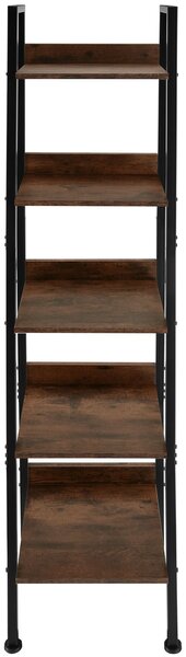 Tectake Regál s policemi - 35,5 x 31,5 x 170,5 cm, Industriální dřevo tmavé, rustikální