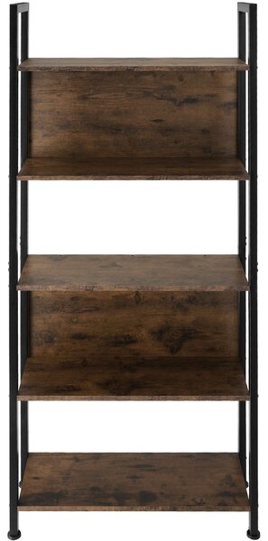 Tectake Regál Westport 62x24x165,5cm - Industriální dřevo tmavé, rustikální