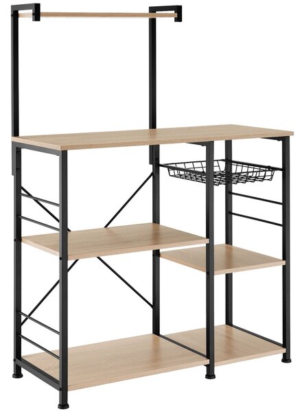 Tectake Kuchyňská police Crawley 90x40x131,5 cm - Industrial světlé dřevo, dub Sonoma