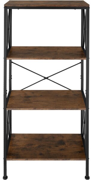 Tectake Regál Barry 61,5x31,5x133,5cm - Industriální dřevo tmavé, rustikální