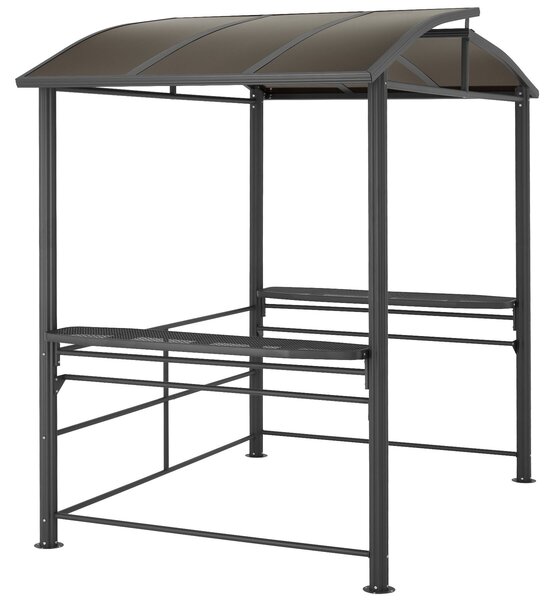 Tectake Grilovací pavilon Asado 2,4x1,5x2,34m - šedá