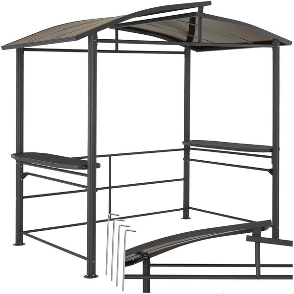 Tectake Grilovací pavilon Asado 2,4x1,5x2,34m - šedá
