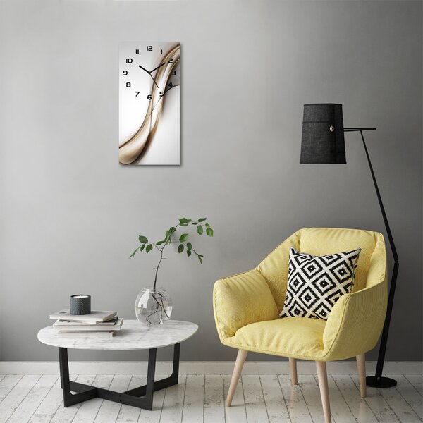 Nástěnné skleněné hodiny Hnědá vlna pl_zsp_30x60_c-f_85720203